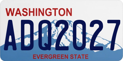 WA license plate ADQ2027