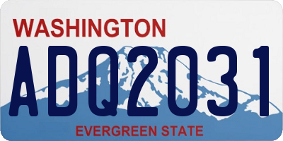 WA license plate ADQ2031