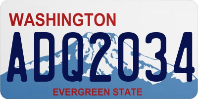 WA license plate ADQ2034