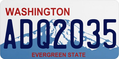 WA license plate ADQ2035