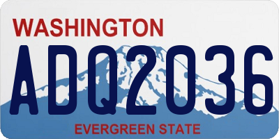 WA license plate ADQ2036