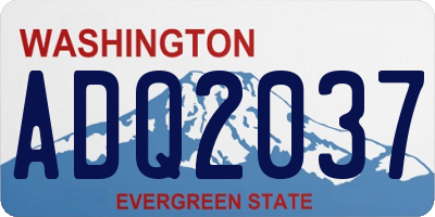 WA license plate ADQ2037