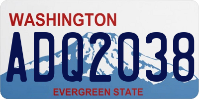 WA license plate ADQ2038