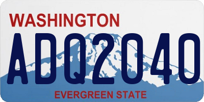 WA license plate ADQ2040