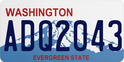 WA license plate ADQ2043