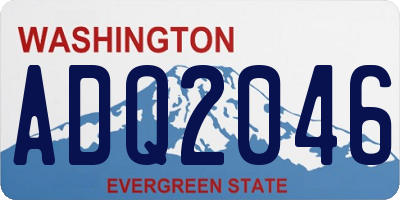 WA license plate ADQ2046