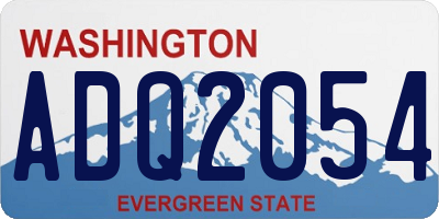 WA license plate ADQ2054