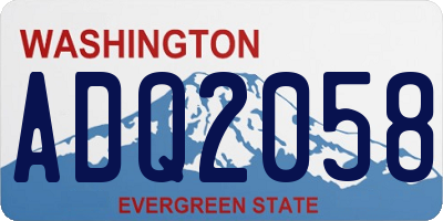 WA license plate ADQ2058
