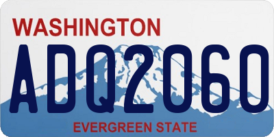 WA license plate ADQ2060