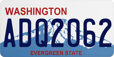 WA license plate ADQ2062