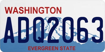 WA license plate ADQ2063