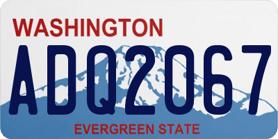 WA license plate ADQ2067