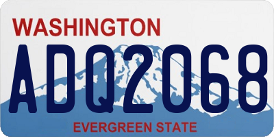 WA license plate ADQ2068