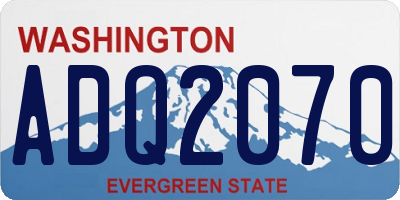 WA license plate ADQ2070