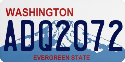 WA license plate ADQ2072