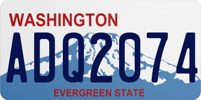 WA license plate ADQ2074