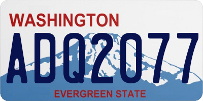 WA license plate ADQ2077