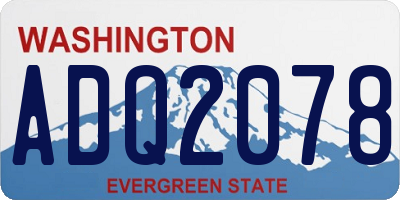 WA license plate ADQ2078