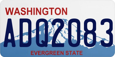 WA license plate ADQ2083