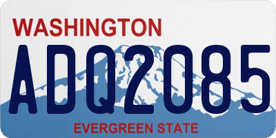 WA license plate ADQ2085