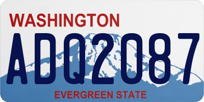 WA license plate ADQ2087