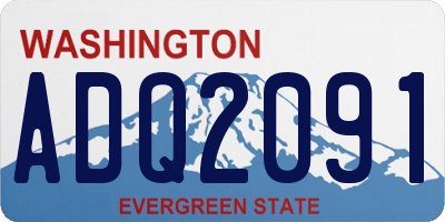 WA license plate ADQ2091