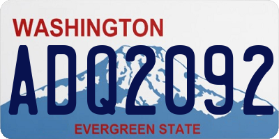 WA license plate ADQ2092