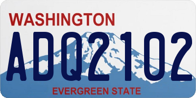 WA license plate ADQ2102