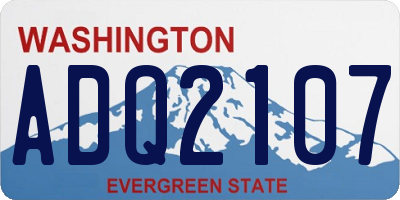 WA license plate ADQ2107