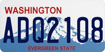 WA license plate ADQ2108