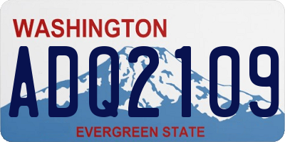 WA license plate ADQ2109