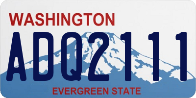 WA license plate ADQ2111