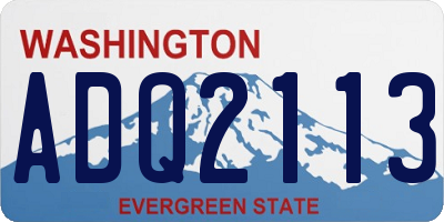 WA license plate ADQ2113