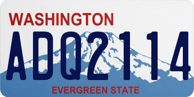 WA license plate ADQ2114