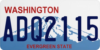 WA license plate ADQ2115