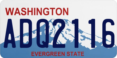 WA license plate ADQ2116
