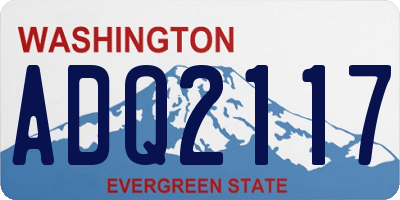 WA license plate ADQ2117