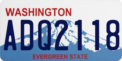 WA license plate ADQ2118
