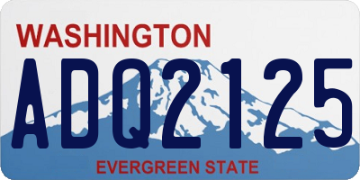 WA license plate ADQ2125