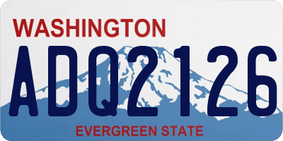 WA license plate ADQ2126