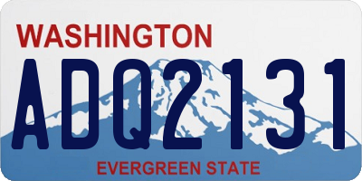 WA license plate ADQ2131