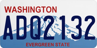 WA license plate ADQ2132