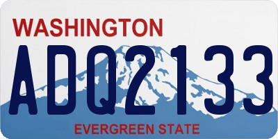 WA license plate ADQ2133