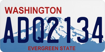 WA license plate ADQ2134