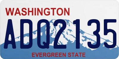WA license plate ADQ2135