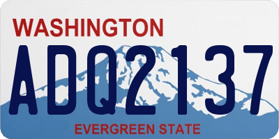 WA license plate ADQ2137