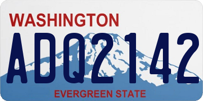 WA license plate ADQ2142