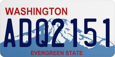 WA license plate ADQ2151