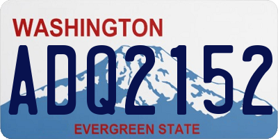 WA license plate ADQ2152