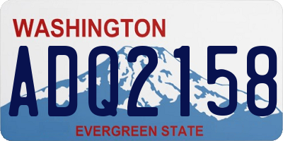 WA license plate ADQ2158